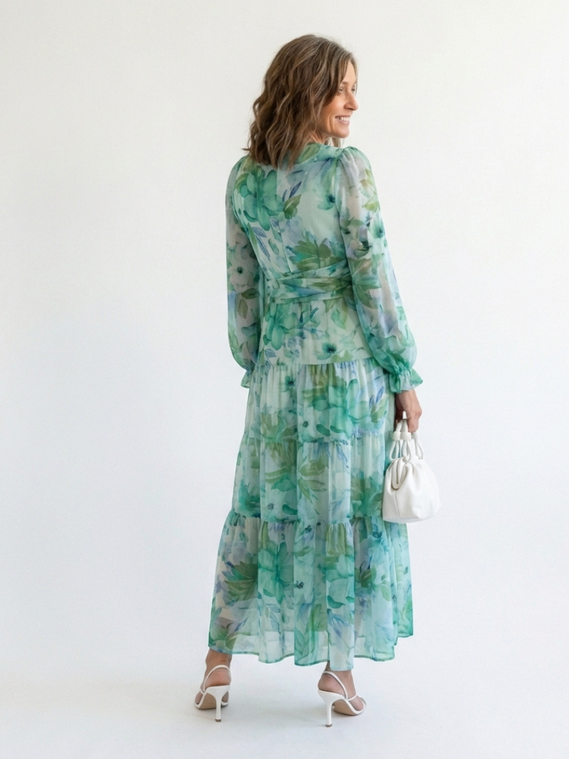 Philippa | Relaxed Floral Long Sleeve Maxi Dress