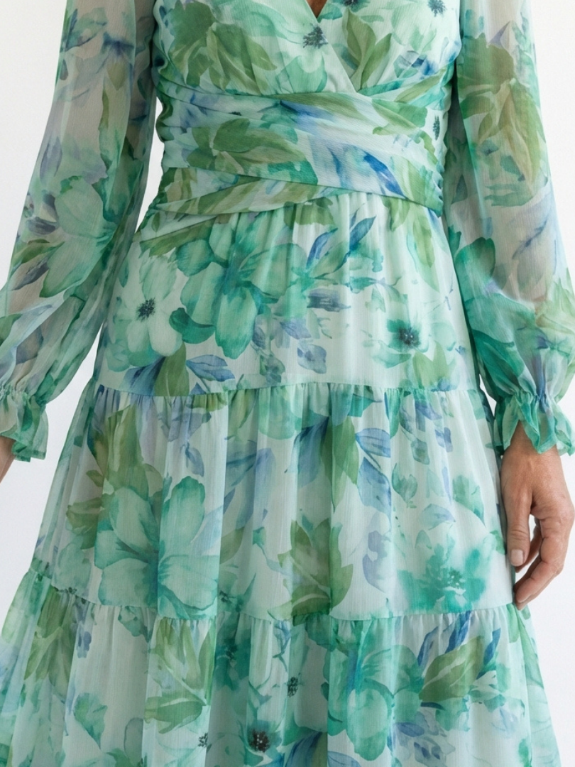 Philippa | Relaxed Floral Long Sleeve Maxi Dress