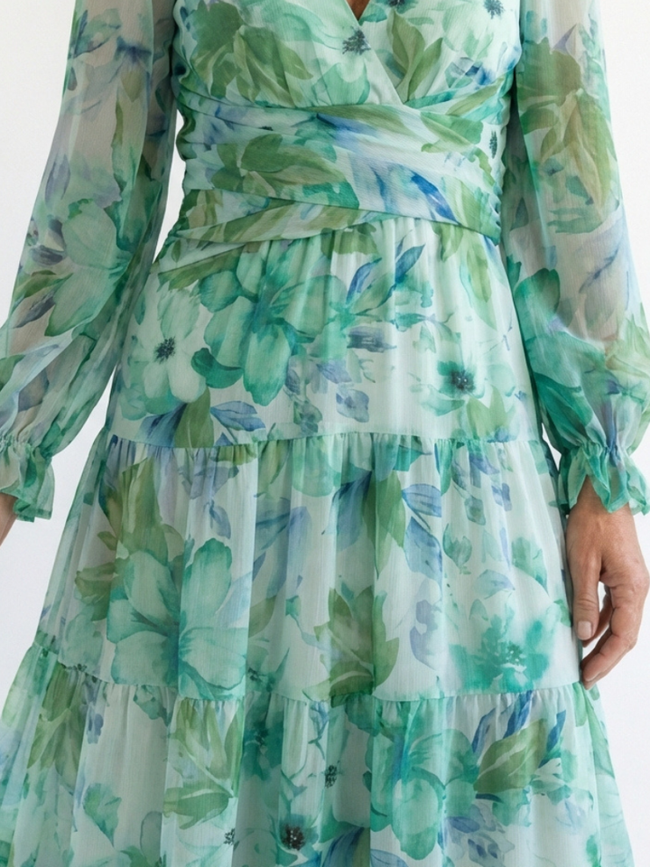 Philippa | Relaxed Floral Long Sleeve Maxi Dress