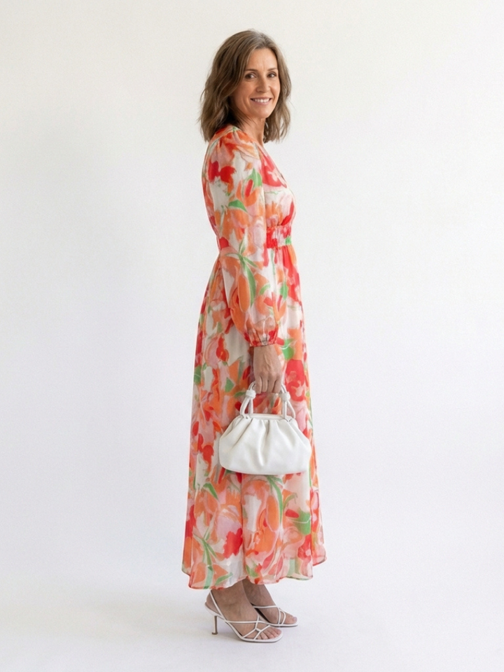 Philippa | Relaxed Floral Long Sleeve Maxi Dress