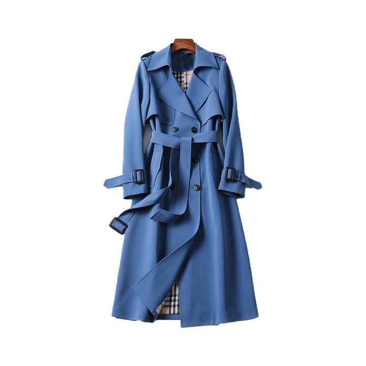 Sophia | Classic Double-Breasted Trench Coat with Belt - Green
