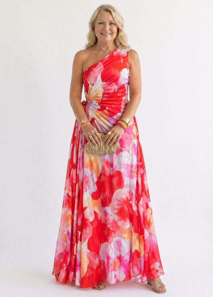 Vibrant Tropical Evening Dress