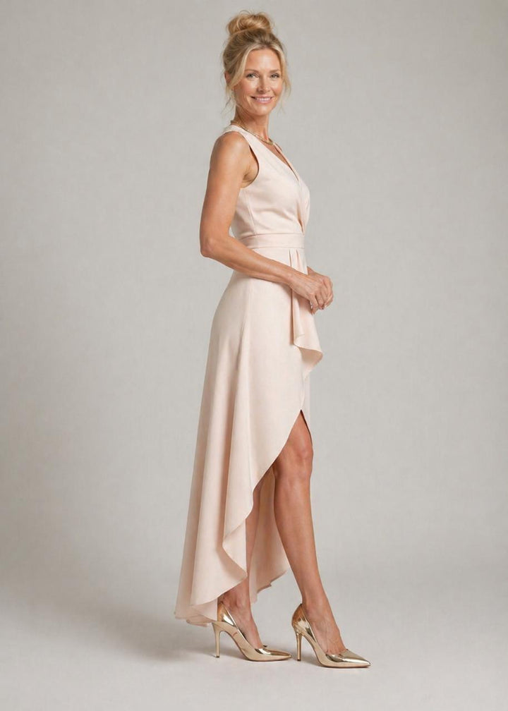 Midi Wrap Dress with V-Neck