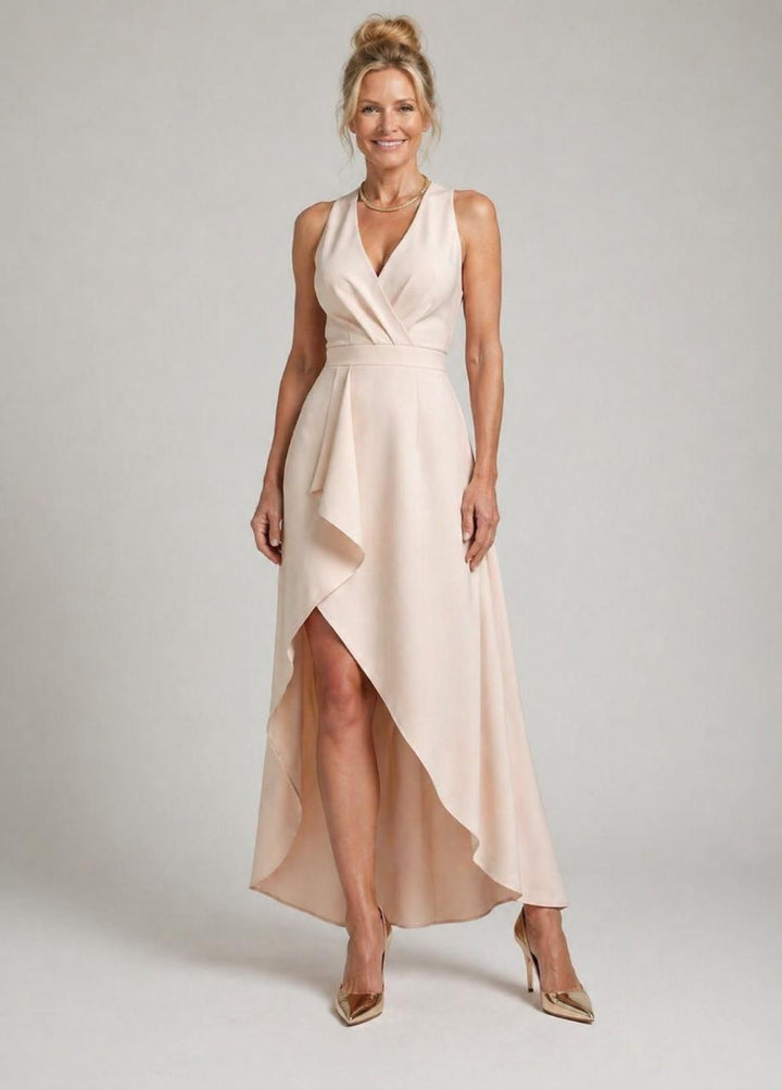 Midi Wrap Dress with V-Neck