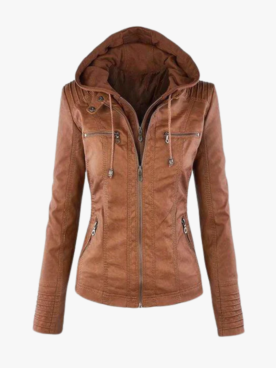 Chloe | Hooded Jacket - Brown