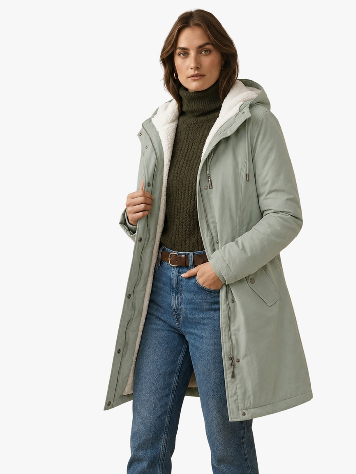 Ursula | Parka D'Hiver Doublée Polaire - Blue