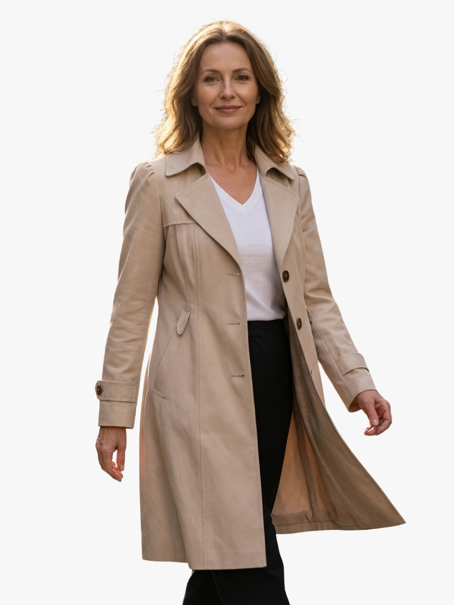 Pauline | Coat Long Elegant - Beige