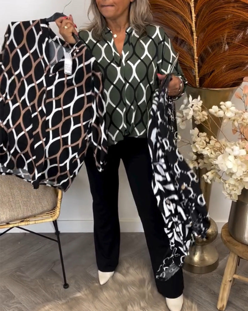 Vera | Graphic Stampa Relaxed Blouse