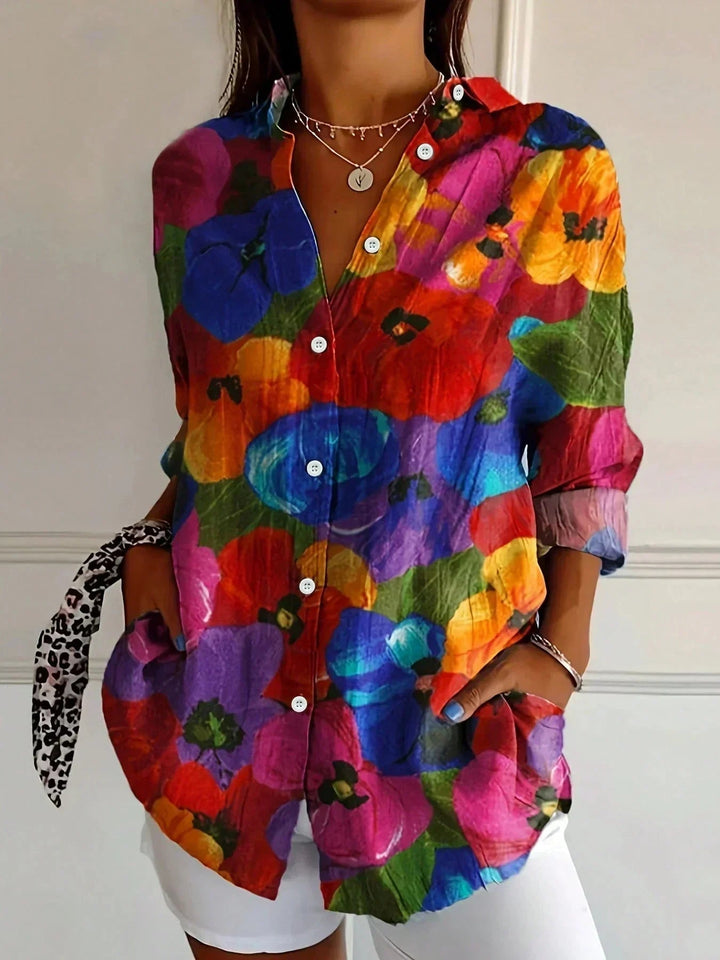 Fern | Colourful Stampa Relaxed Blouse