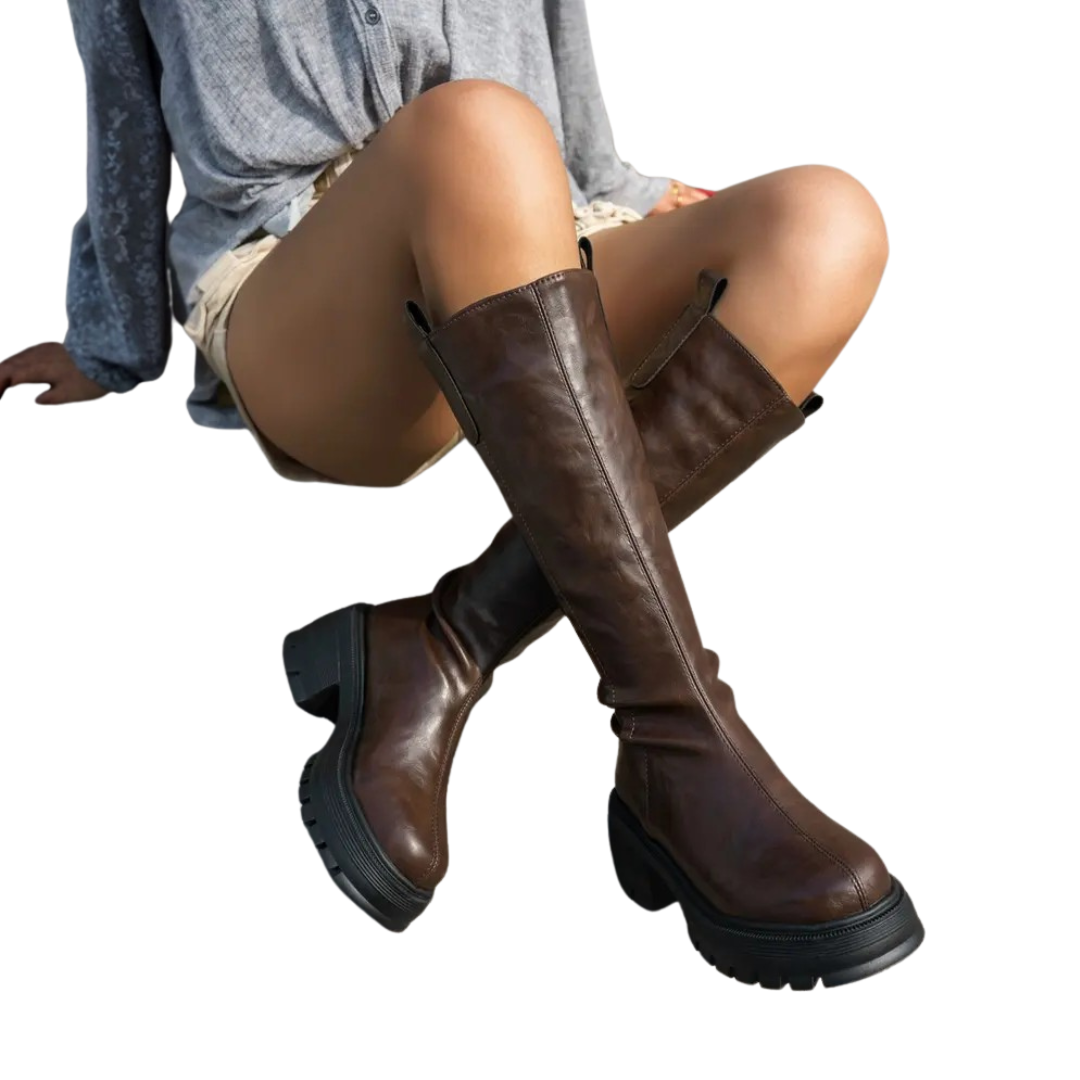 BRITTA – Cozy Fleece | Lined Tall Shaft Booties - 