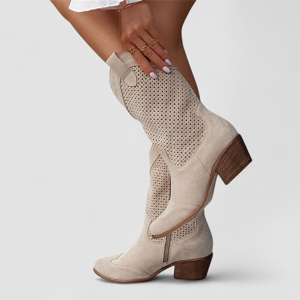 Rachel | Orthopedic Western Boots - Beige