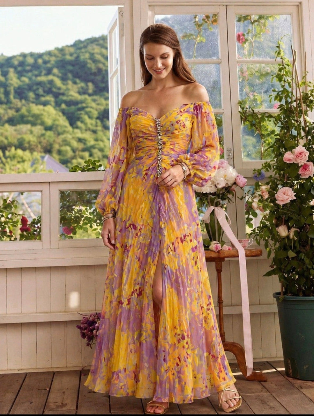 Elegant Dress with V-Neck