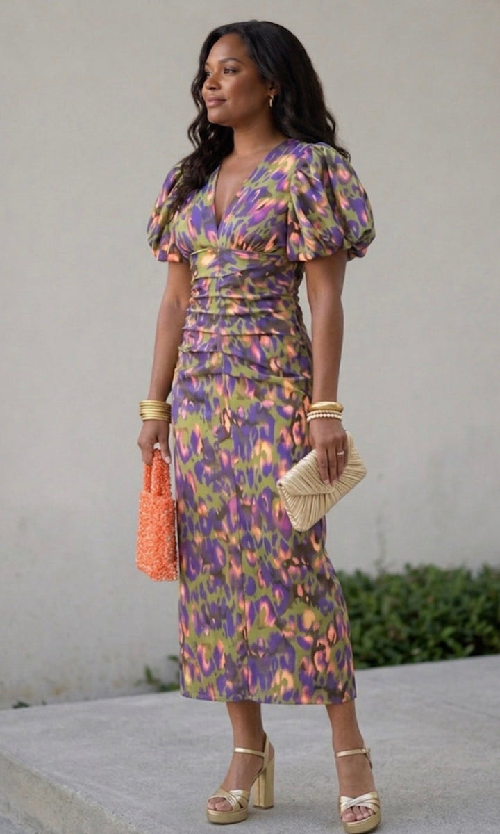 Dress with Puff Sleeves