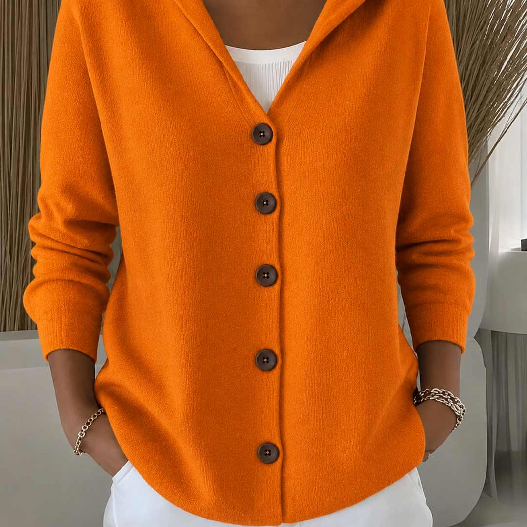 Panna | Hooded Button-Front Cardigan - Pink