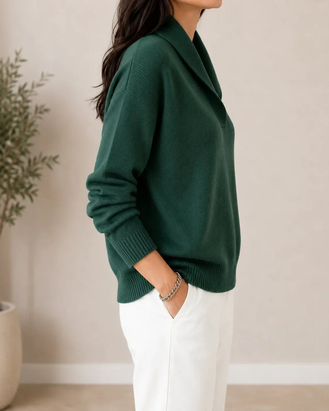 Antonine | Soft V Neck Sweater - Navy