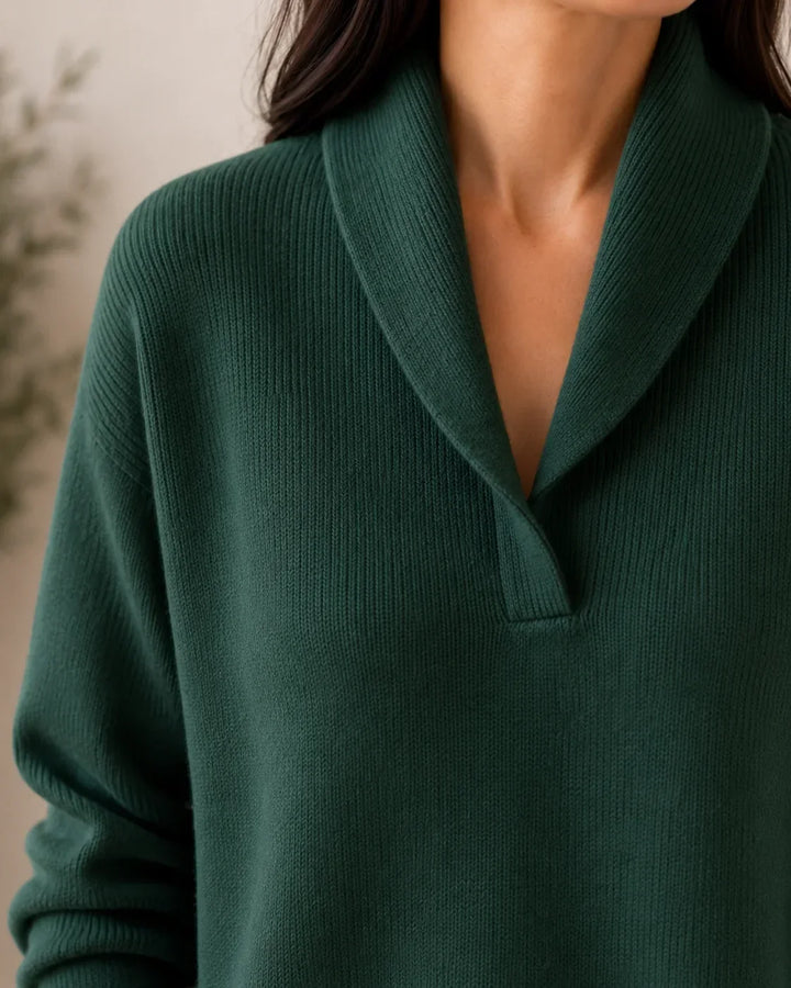 Antonine | Soft V Neck Sweater - Khaki