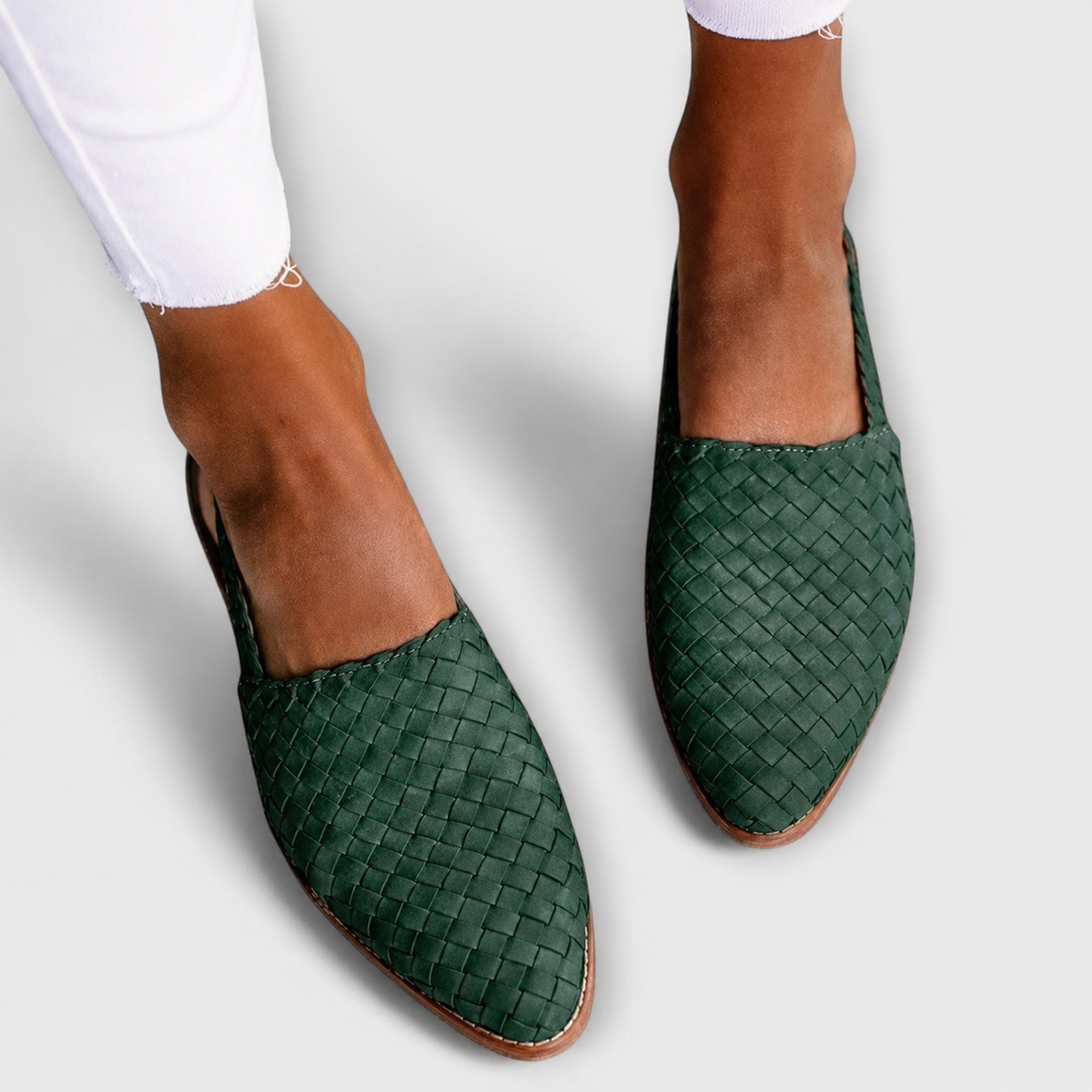 Simone | Loafers Braided A Strap Back - Blue