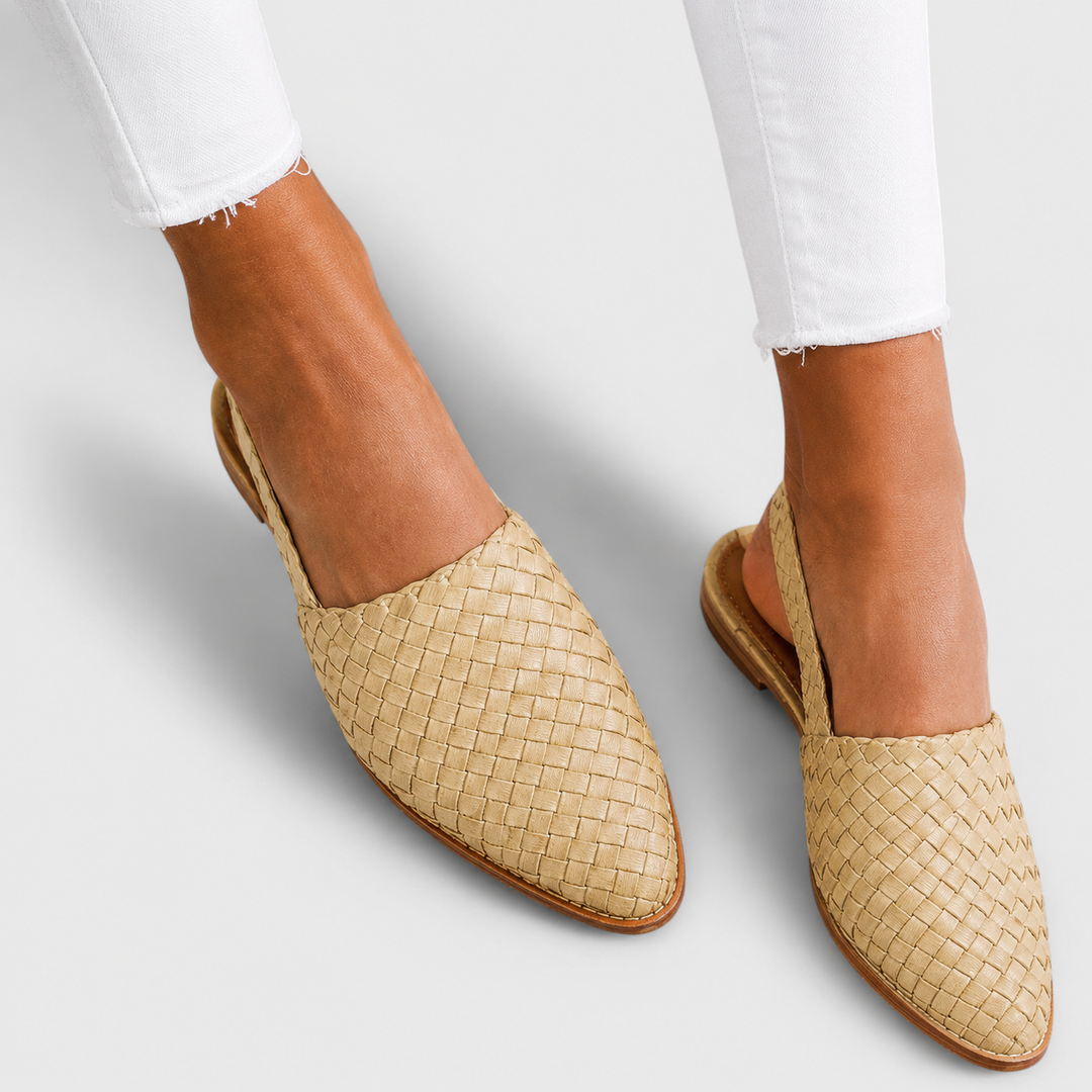 Simone | Loafers Braided A Strap Back - Beige