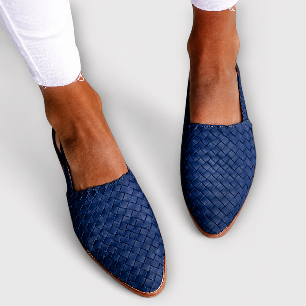 Simone | Loafers Braided A Strap Back - Green
