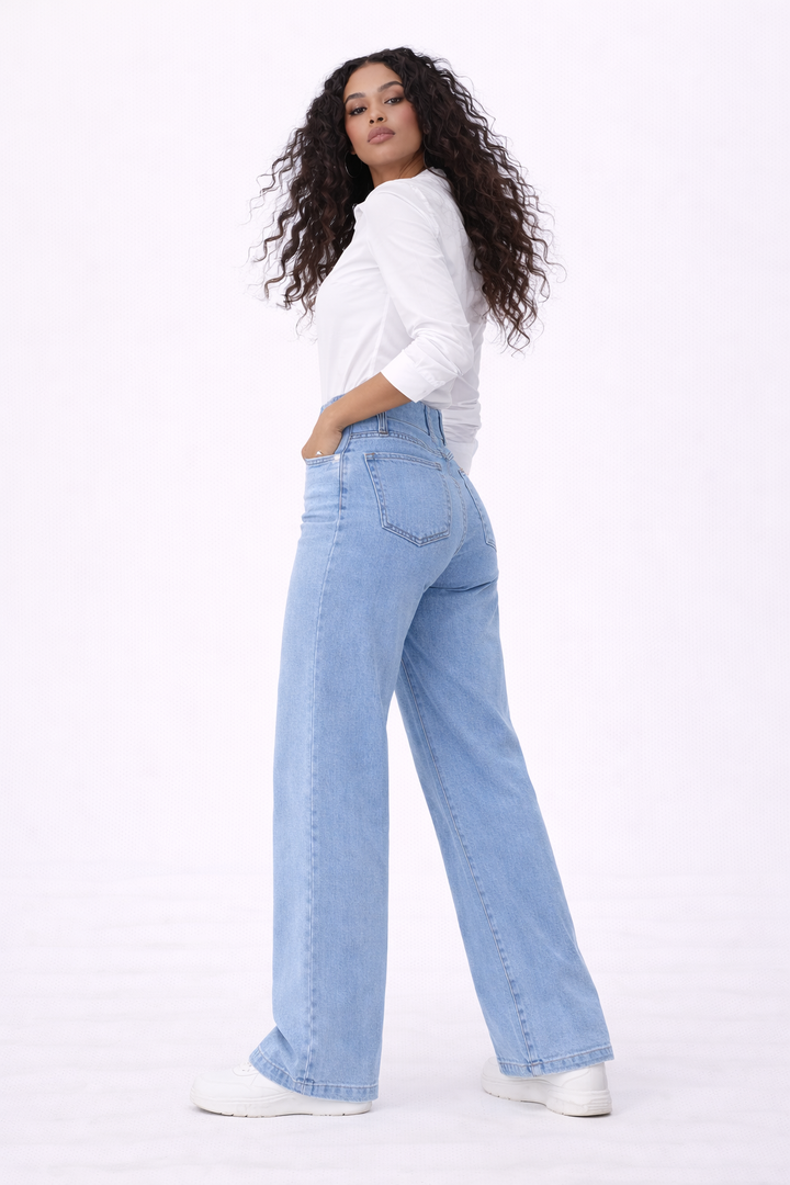 Amara | Jeans a Zampa High Waist Elastica