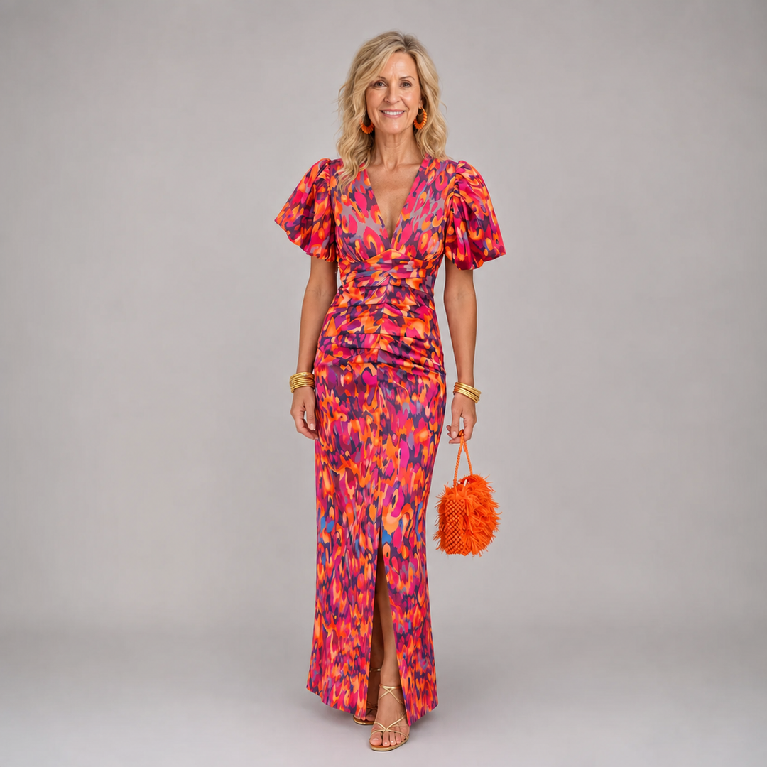 Tora | Gentle Pleated Sleeve Midi Dress