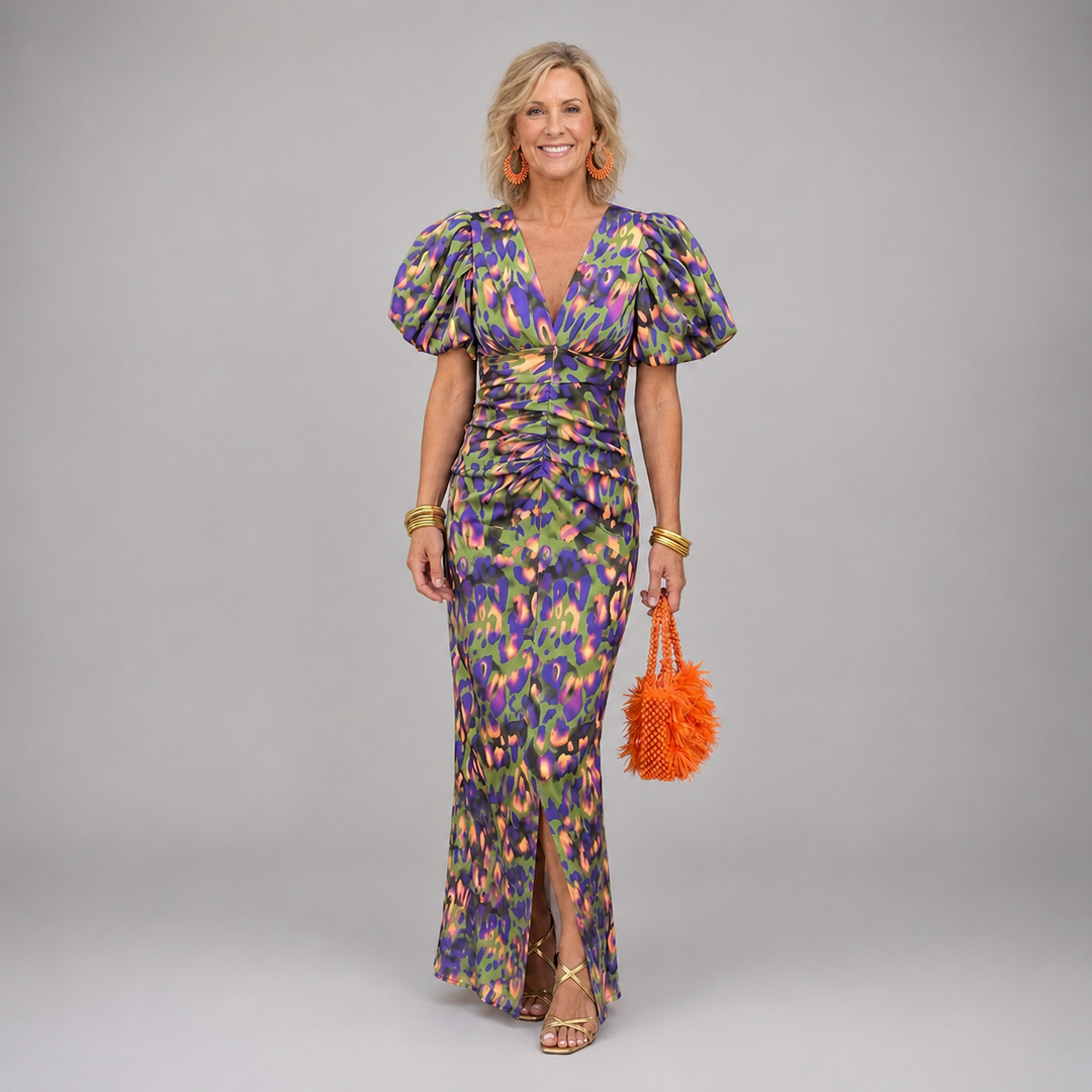 Tora | Gentle Pleated Sleeve Midi Dress