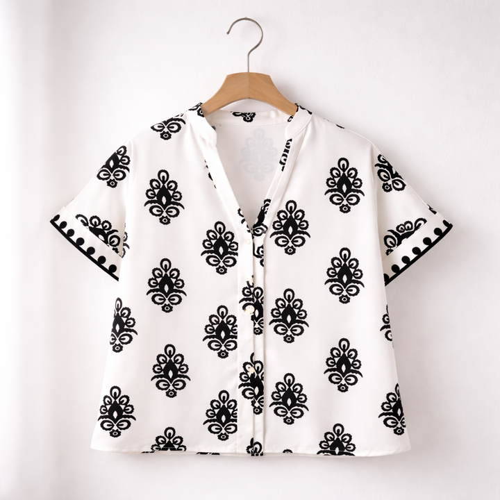 Elara | V-Neck Blouse - Helen & Olivia Manhattan