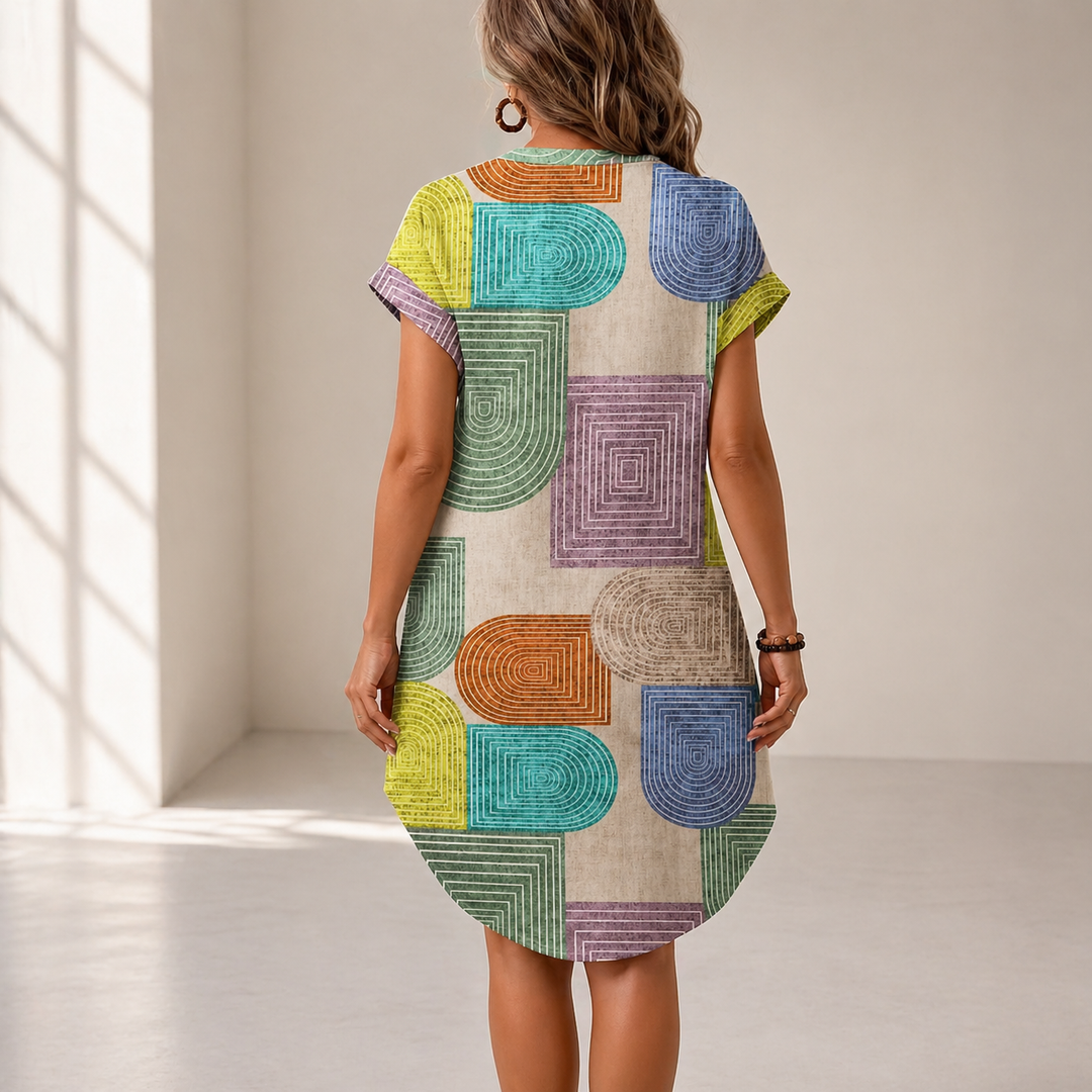 Sora | Geometric Shirt Dress - Helen & Olivia Manhattan