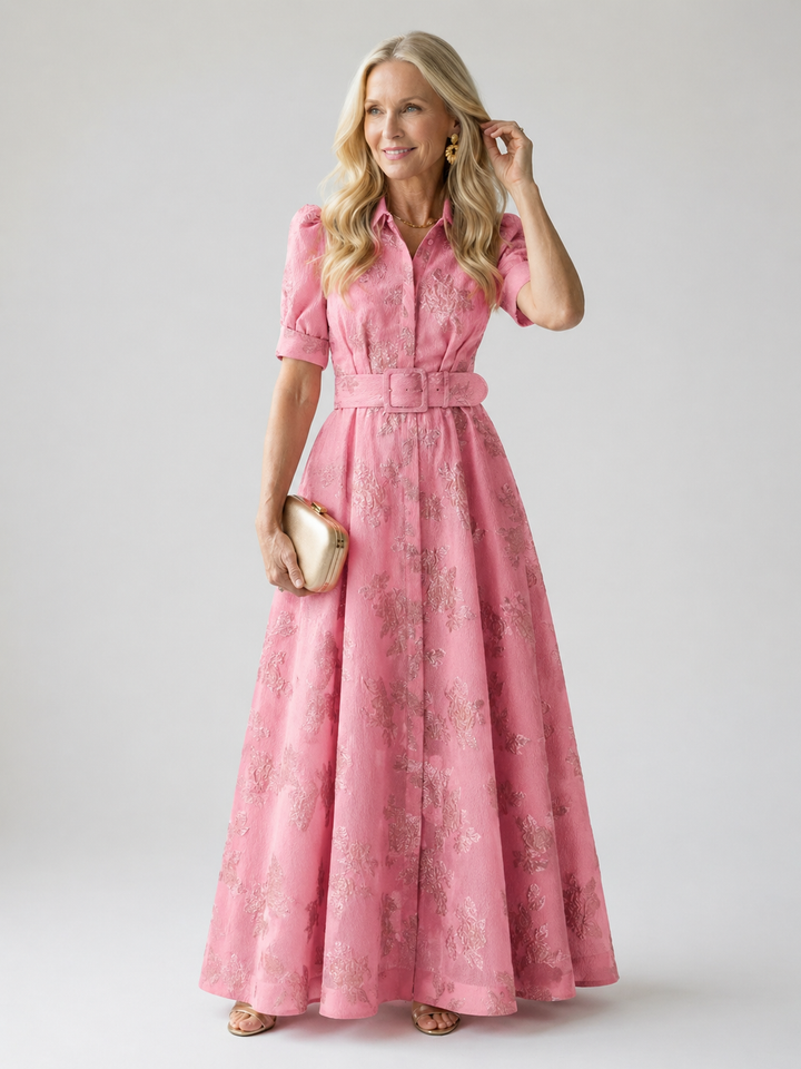 Belted Floral Maxi Dress