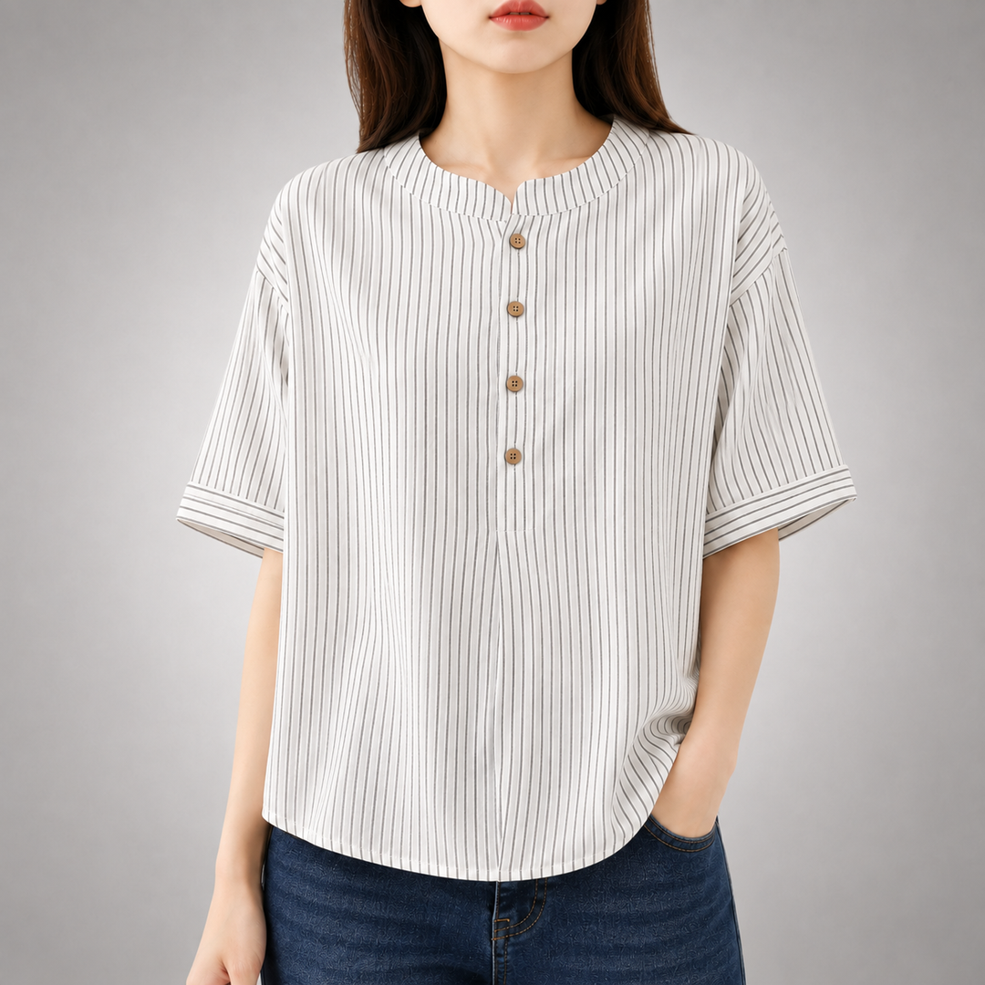 Valerie | Cotton Linen Blouse - Helen & Olivia Manhattan