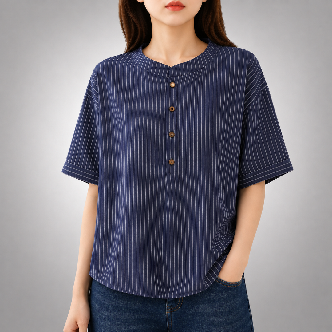 Valerie | Cotton Linen Blouse - Helen & Olivia Manhattan