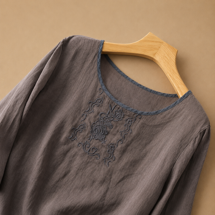 Rosalie | Linen Floral Blouse - Helen & Olivia Manhattan