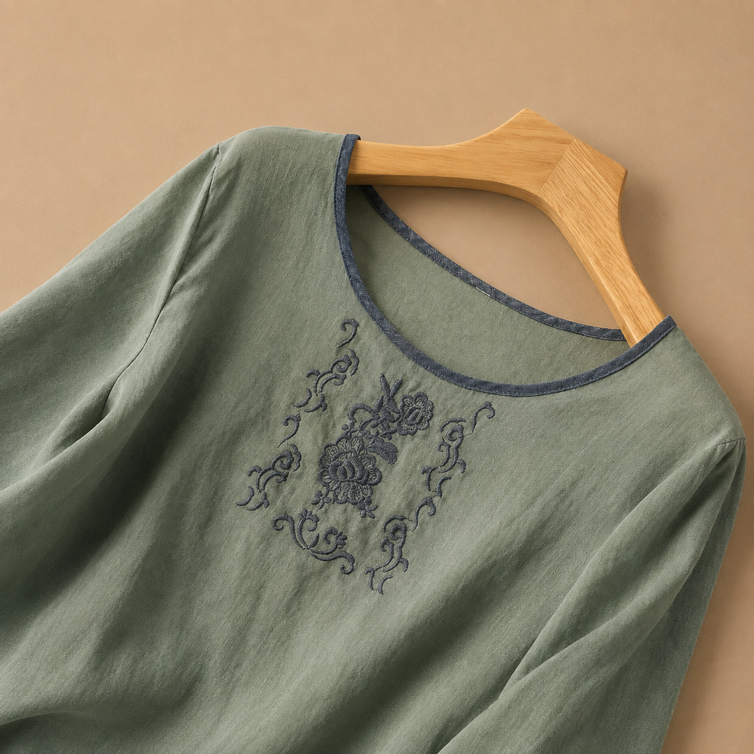 Rosalie | Linen Floral Blouse - Helen & Olivia Manhattan