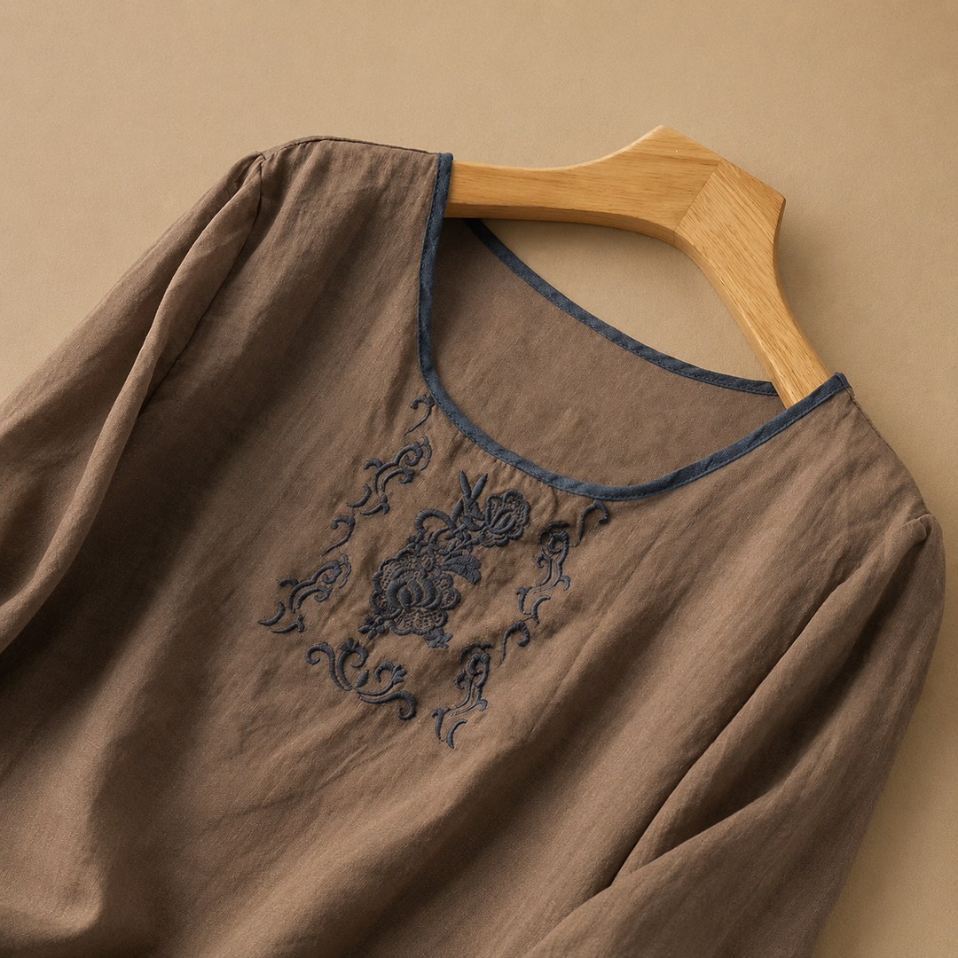 Rosalie | Linen Floral Blouse - Helen & Olivia Manhattan