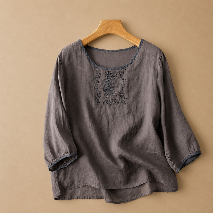 Rosalie | Linen Floral Blouse - Helen & Olivia Manhattan