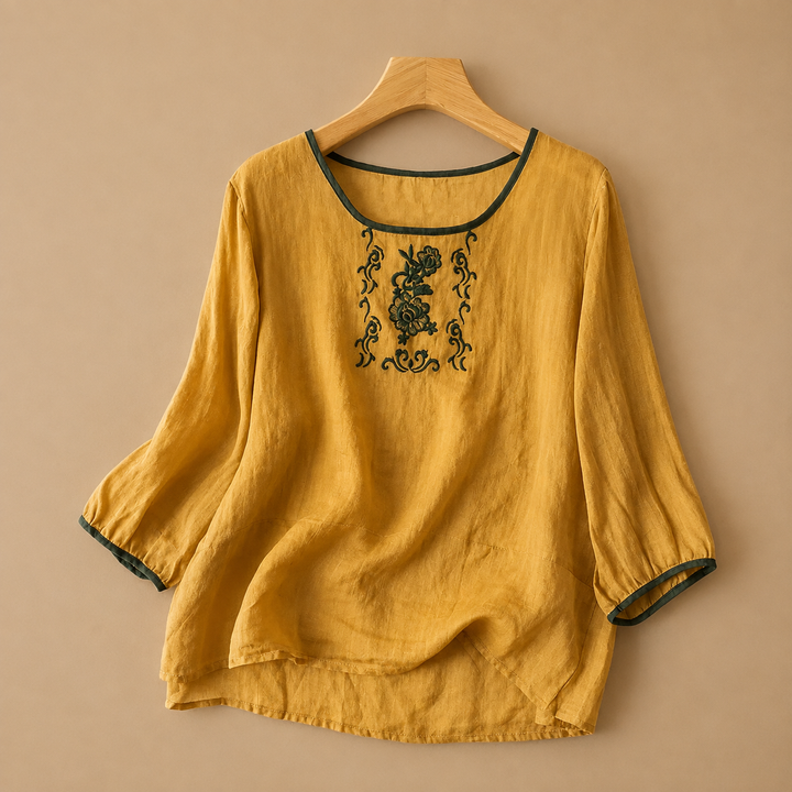 Rosalie | Linen Floral Blouse - Helen & Olivia Manhattan