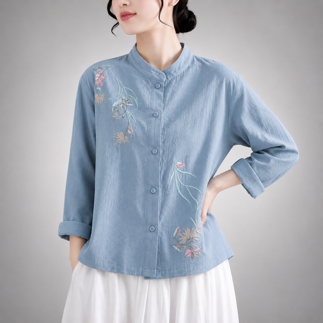 Celia | Cotton Linen Blouse - Helen & Olivia Manhattan