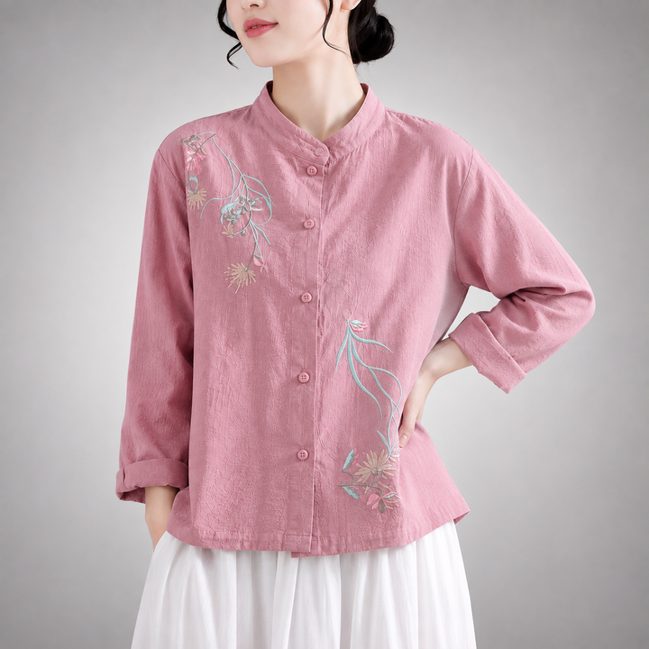 Celia | Cotton Linen Blouse - Helen & Olivia Manhattan