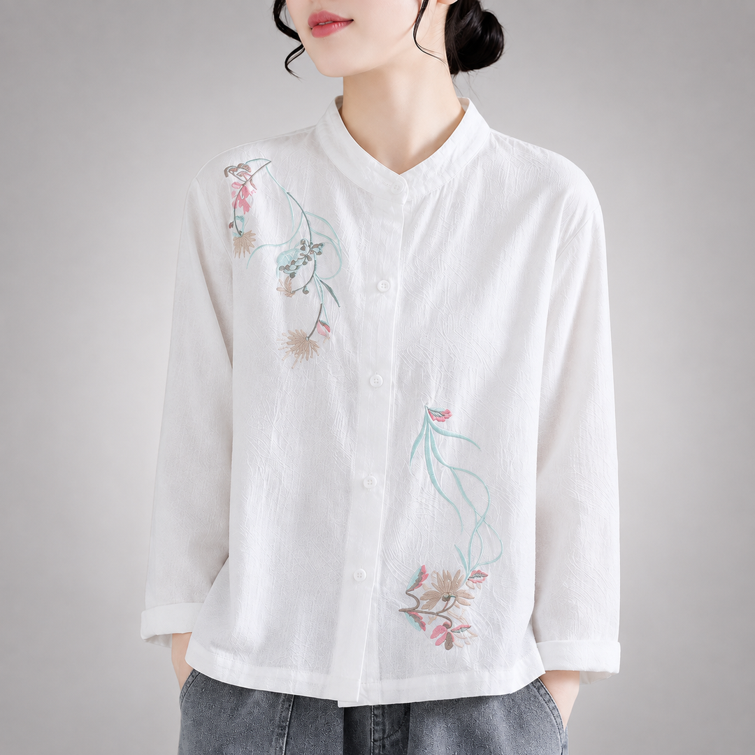 Celia | Cotton Linen Blouse - Helen & Olivia Manhattan
