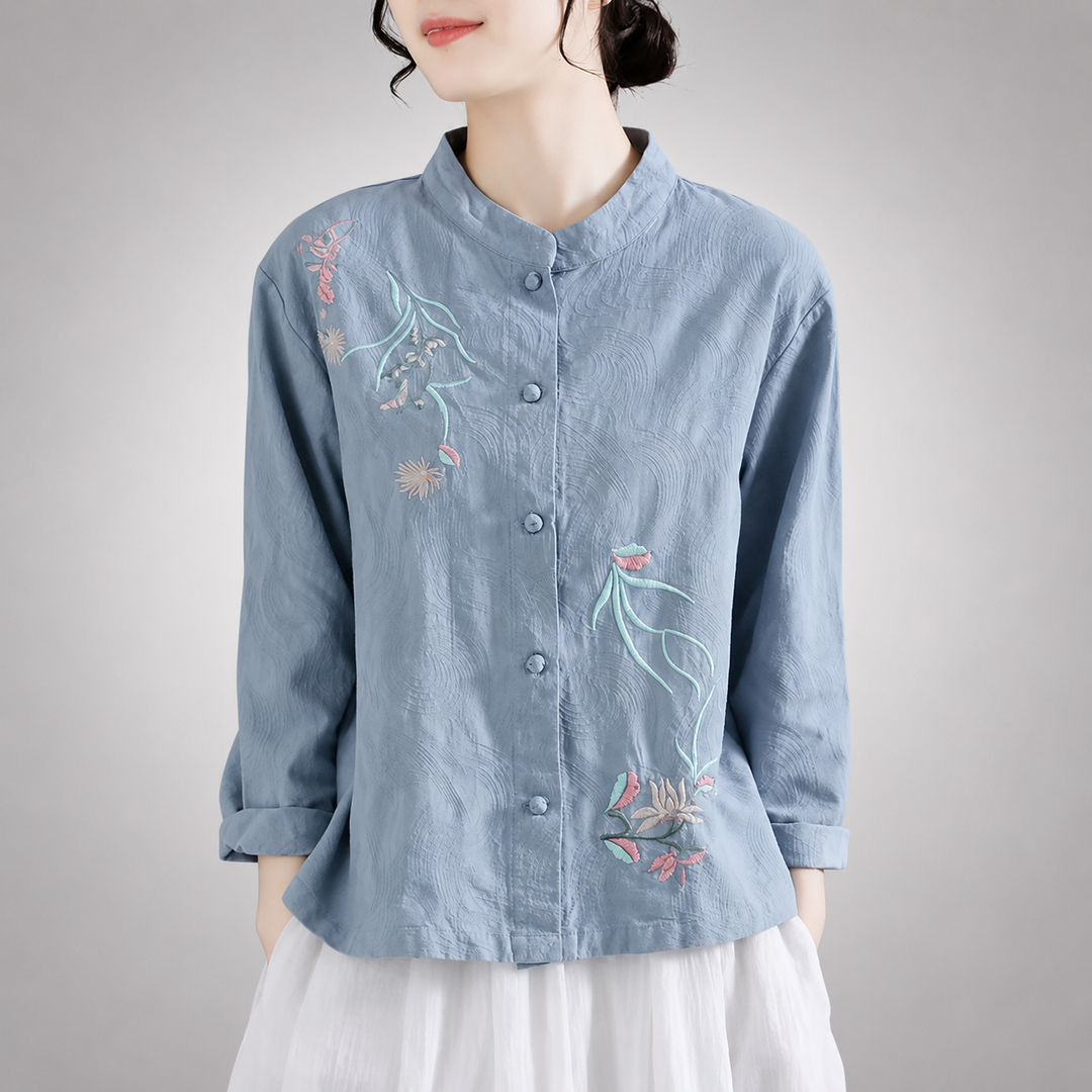 Celia | Cotton Linen Blouse - Helen & Olivia Manhattan
