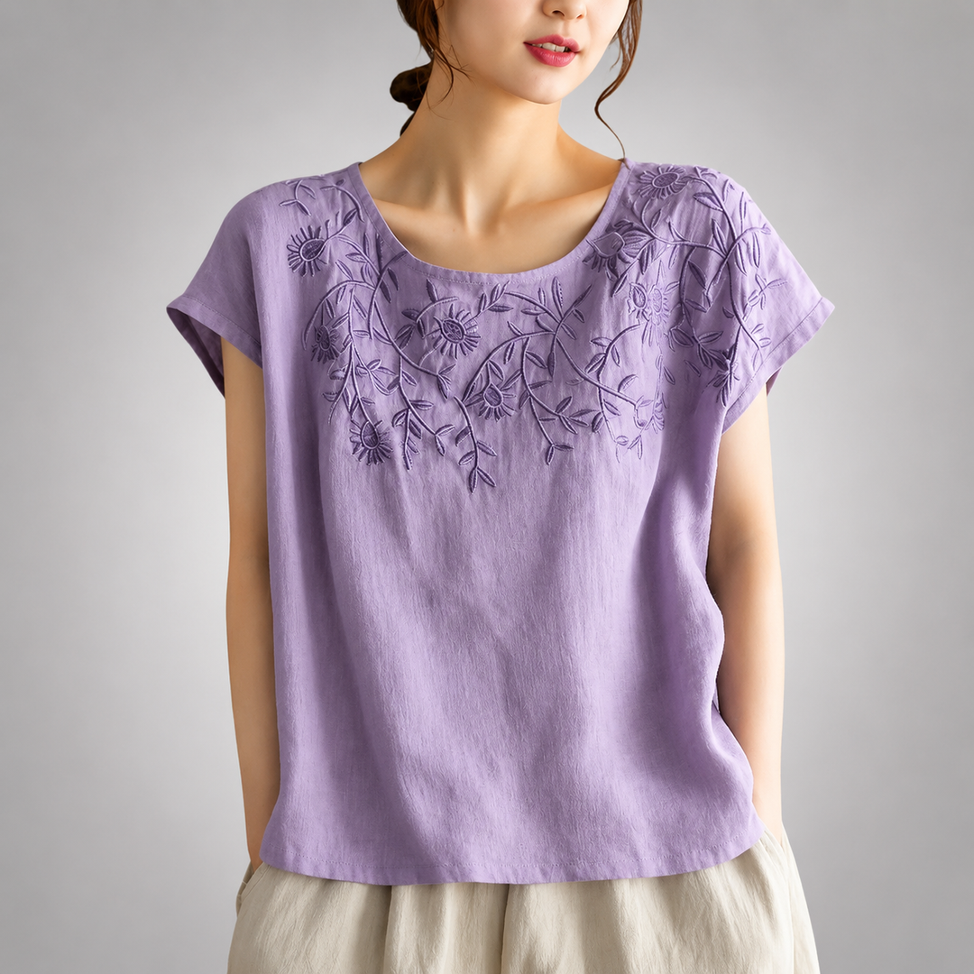 Coralie | Cotton Linen Blouse - Helen & Olivia Manhattan