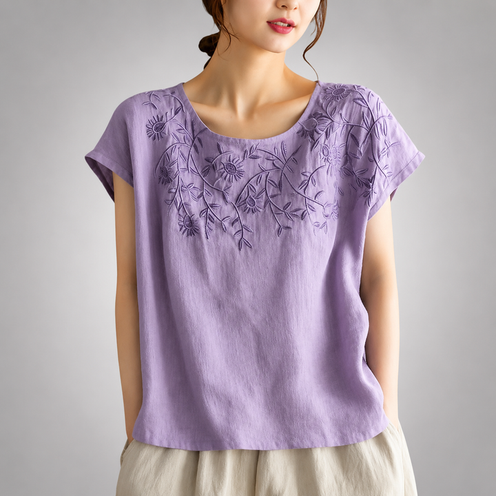 Coralie | Cotton Linen Blouse - Helen & Olivia Manhattan