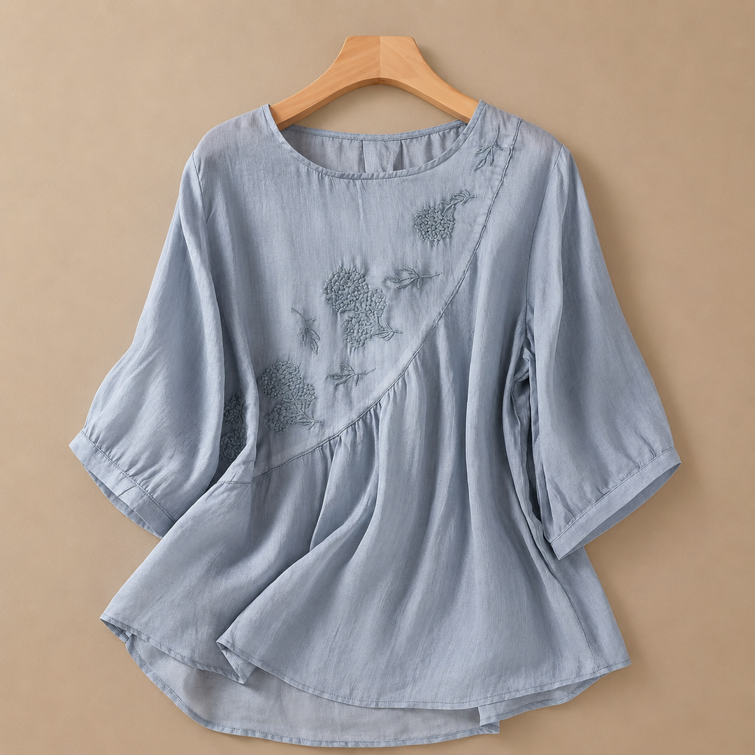 Ivelle | Cotton Linen Blouse - Helen & Olivia Manhattan