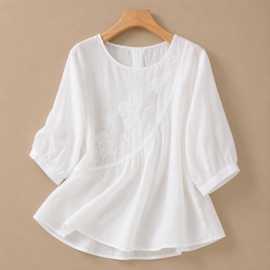 Ivelle | Cotton Linen Blouse - Helen & Olivia Manhattan