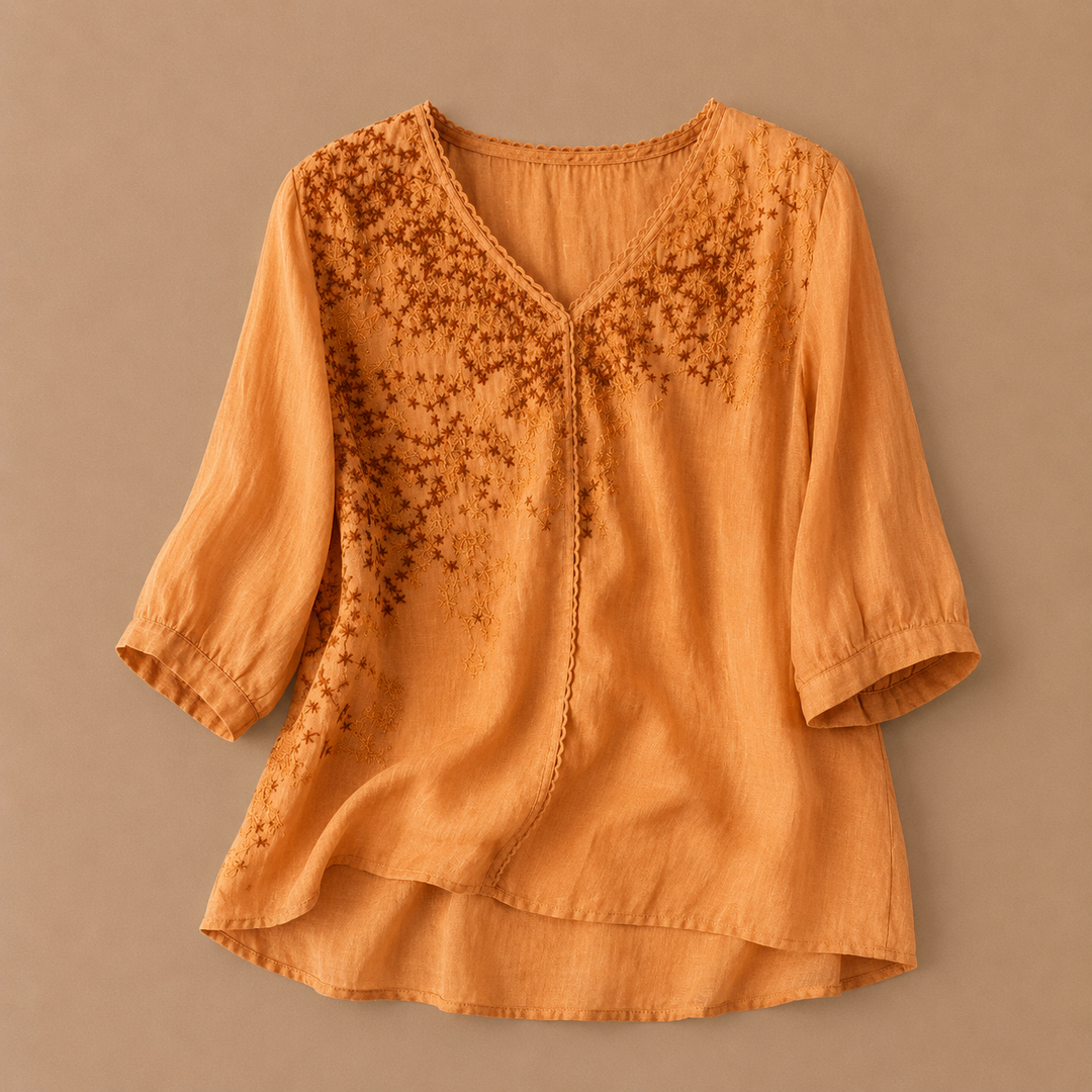 Talia | Cotton Linen Blouse - Helen & Olivia Manhattan