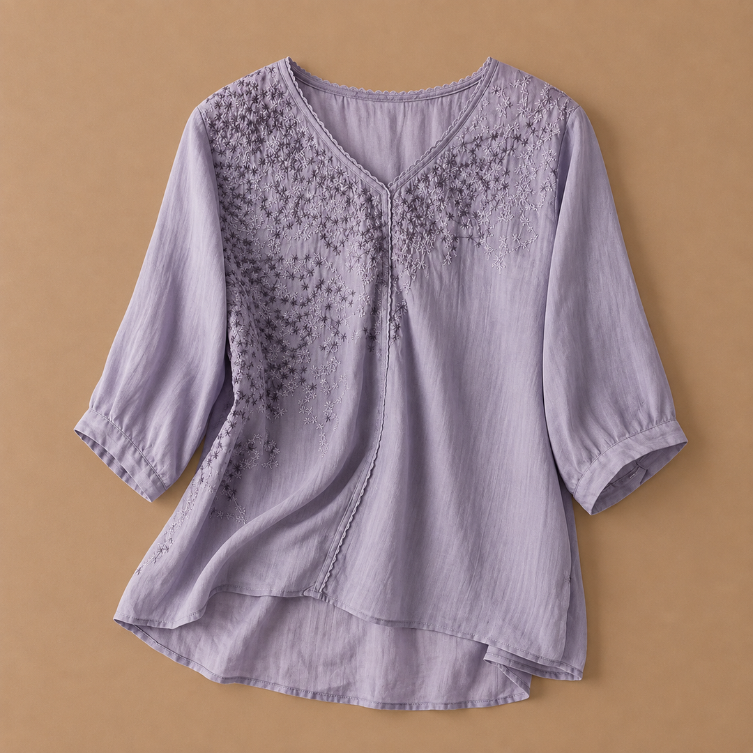 Talia | Cotton Linen Blouse - Helen & Olivia Manhattan
