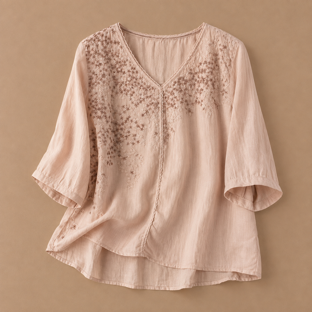 Talia | Cotton Linen Blouse - Helen & Olivia Manhattan