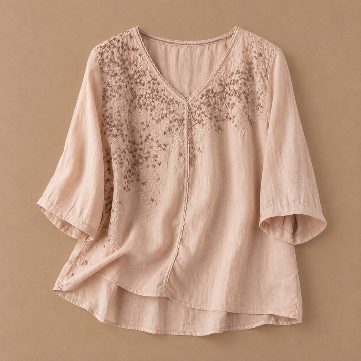 Talia | Cotton Linen Blouse - Helen & Olivia Manhattan
