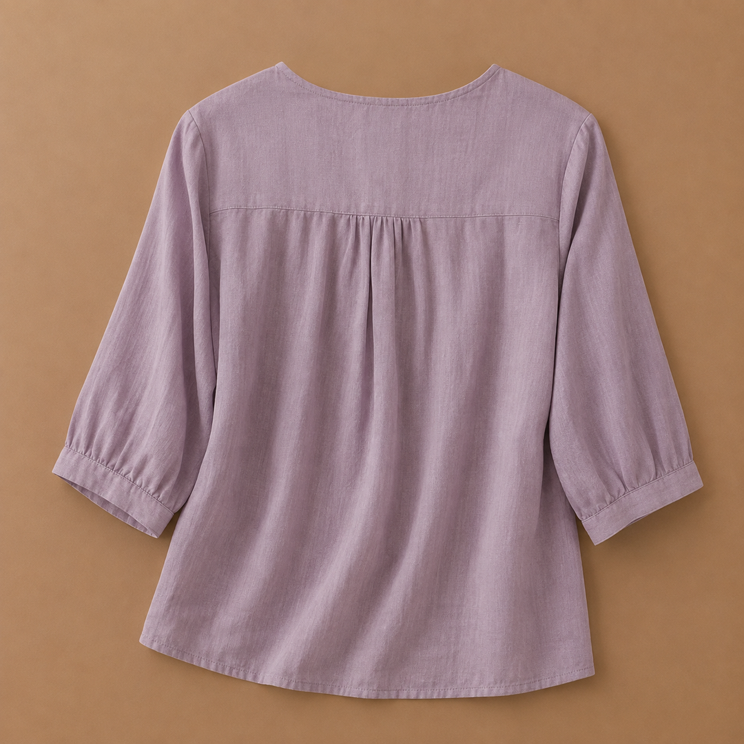 Cecily | Cotton Linen Floral Blouse - Helen & Olivia Manhattan