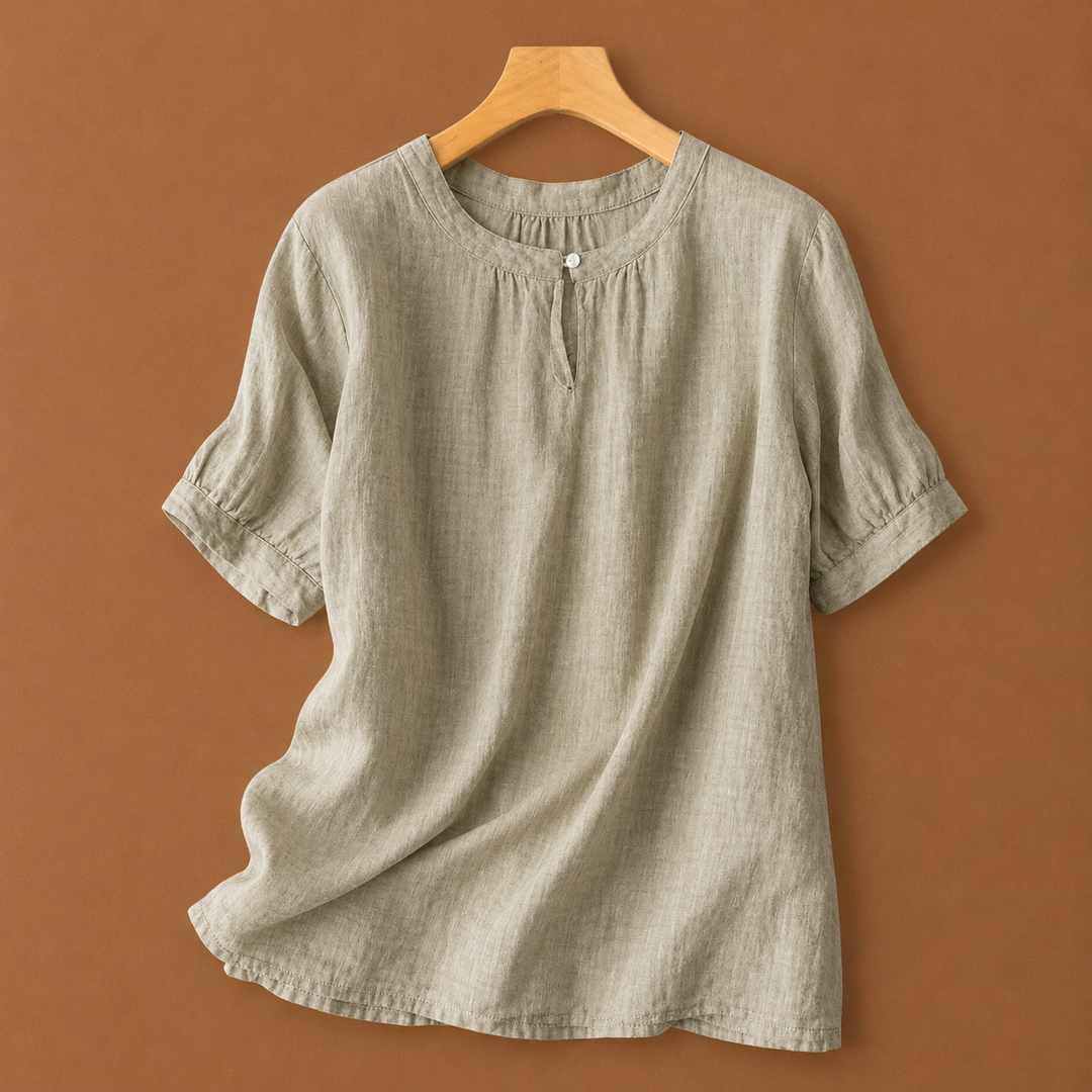 Arielle | Cotton Linen Blouse - Helen & Olivia Manhattan